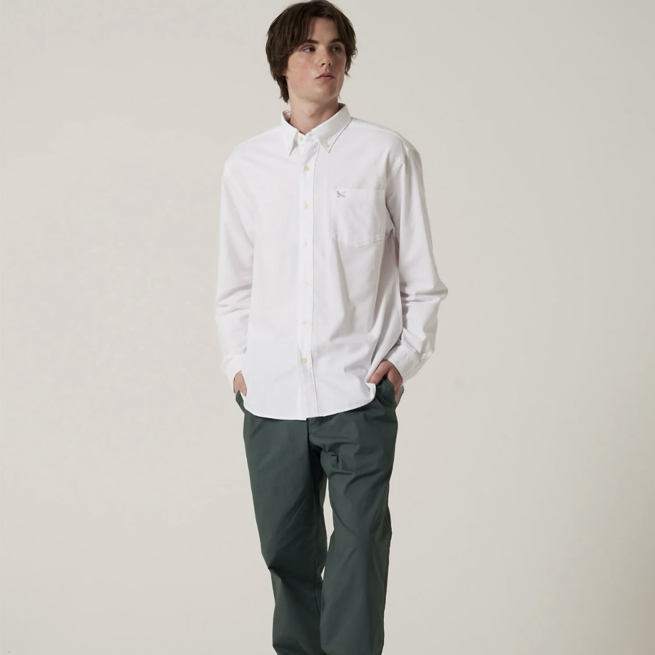 Eddie Bauer JP OXFORD EMB BD SHIRT