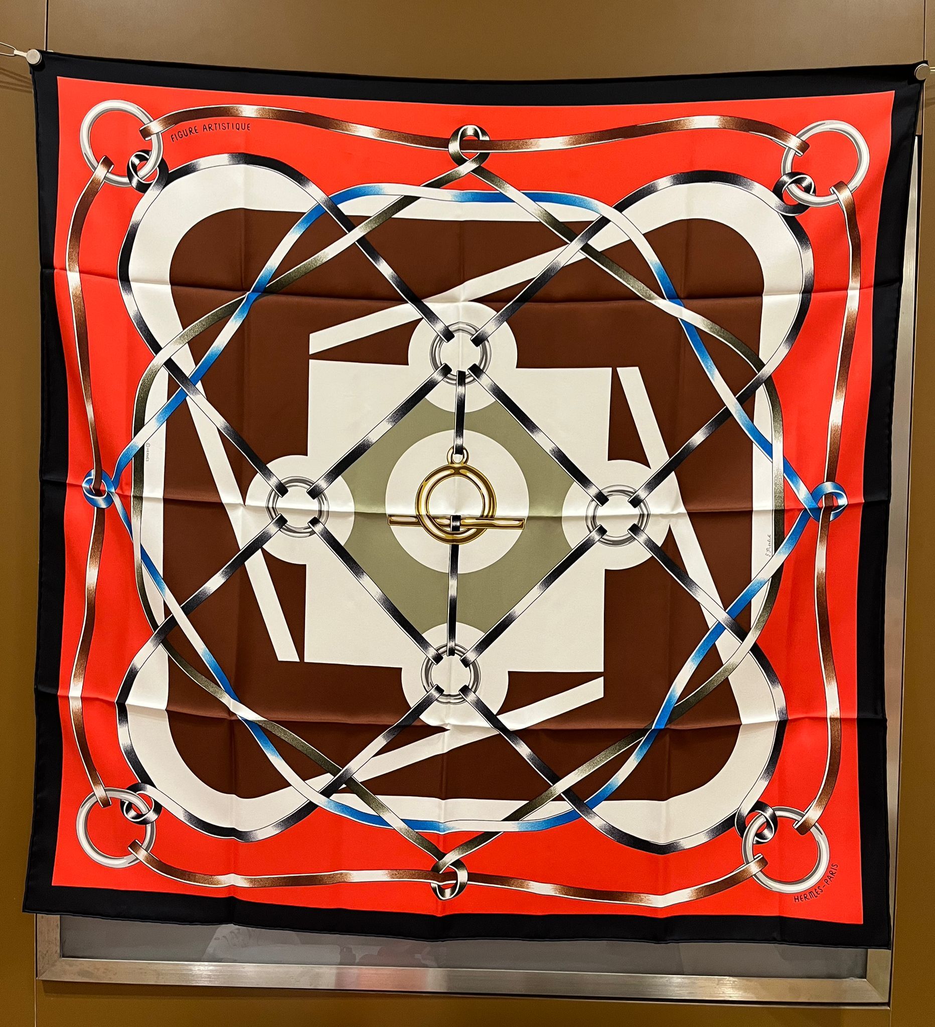 Figure artistique scraf 90 noir / Rouge/brum