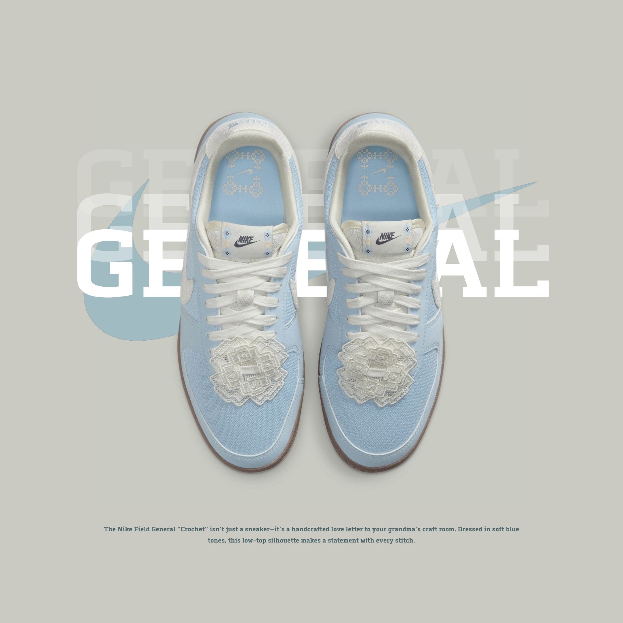 NICEDAY 現貨 Nike Field General 寶寶藍 水藍 天空藍 藍 藍白 白 花 女鞋 IH7350-402