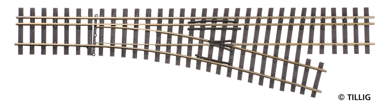 Tillig 85193 HO/HOm規 右岔(HOm)