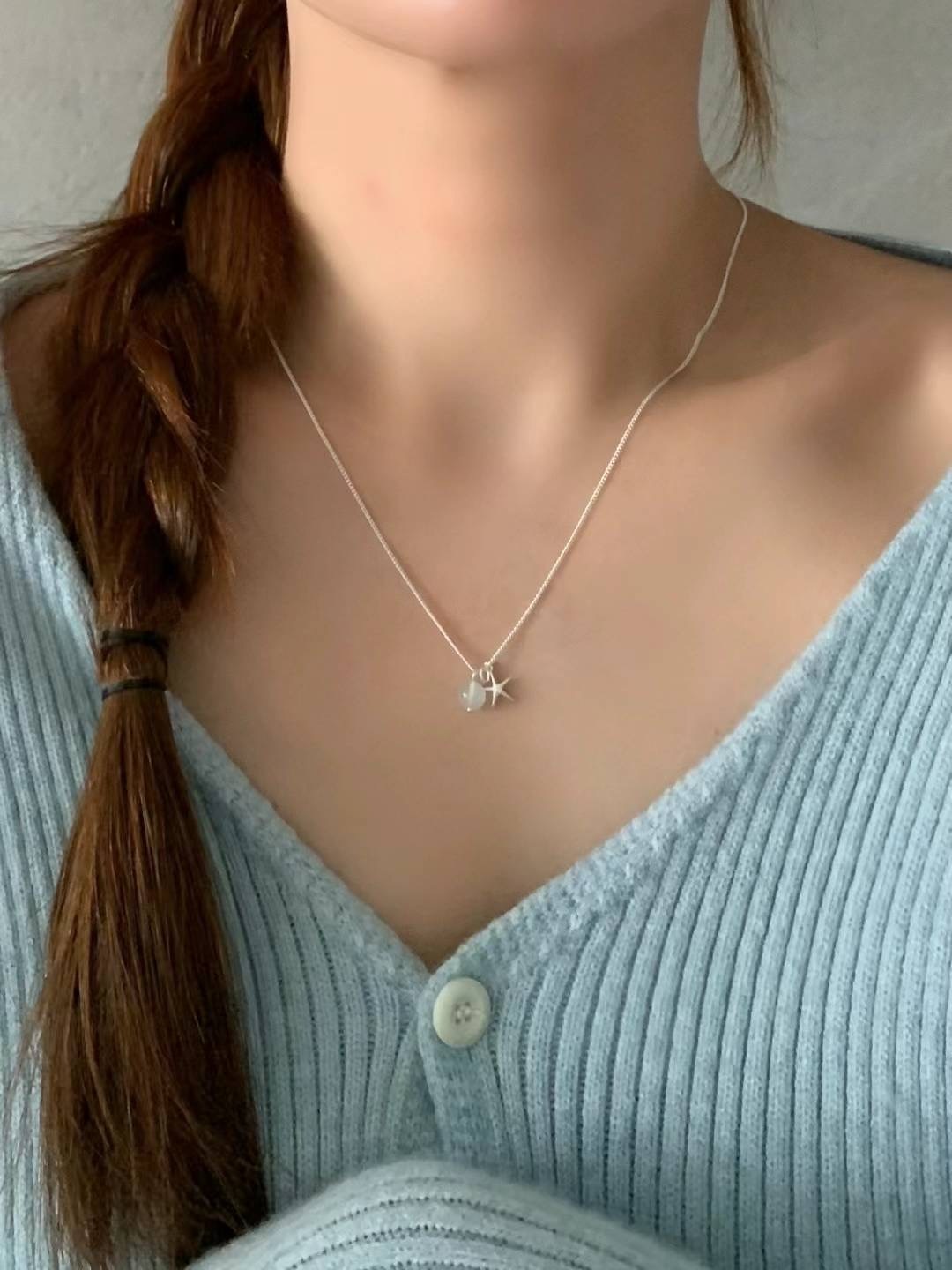 #228LL034 Fresh ball and starfish necklace ⁎S925