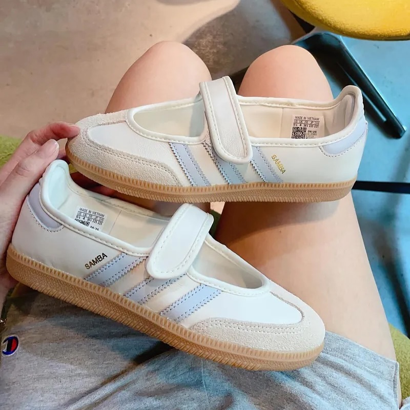 Adidas Originals Samba Jane 歐洲新款 奶油 寶寶藍 焦糖底 森巴 瑪莉珍鞋 JR7339