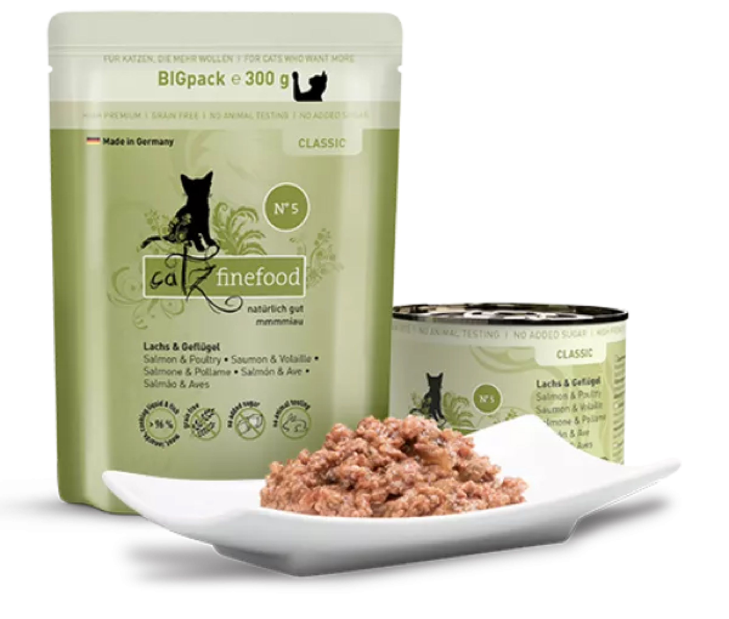 貓主食系列--N°5-三文魚+家禽 (200g)