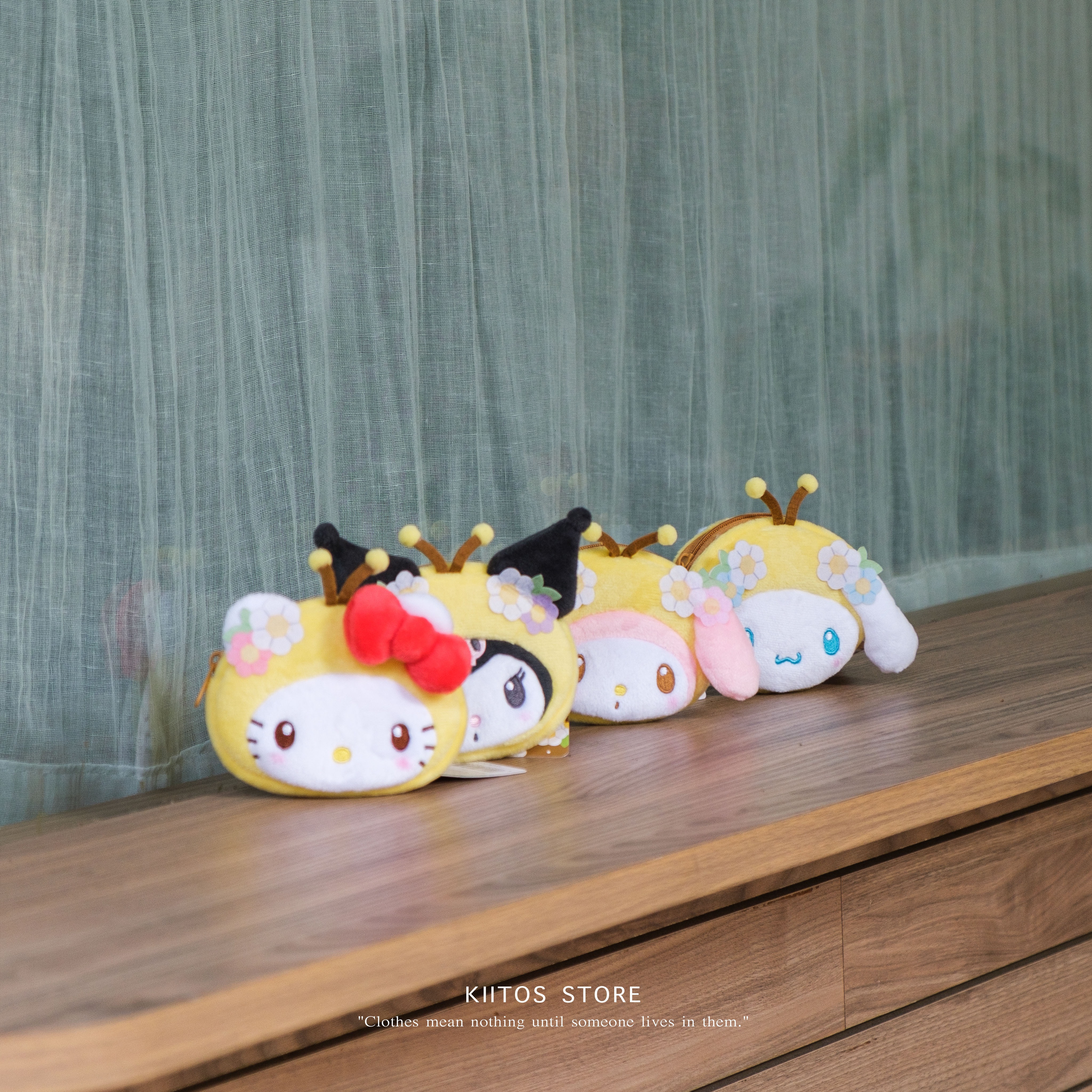 【現貨】 日本直送 三麗鷗 蜜蜂🐝造型 頭型吊飾零錢包 小物包