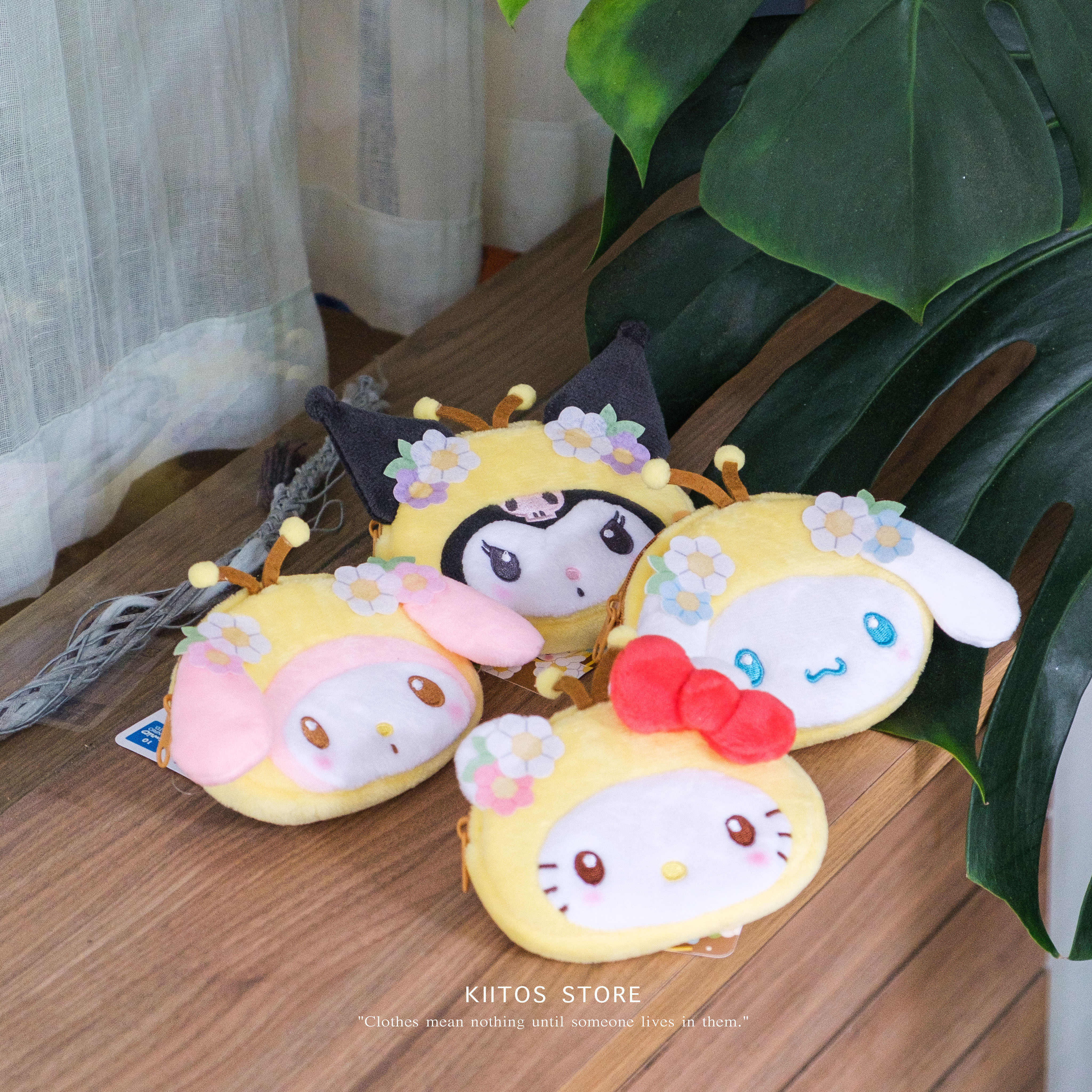 【現貨】 日本直送 三麗鷗 蜜蜂🐝造型 頭型吊飾零錢包 小物包