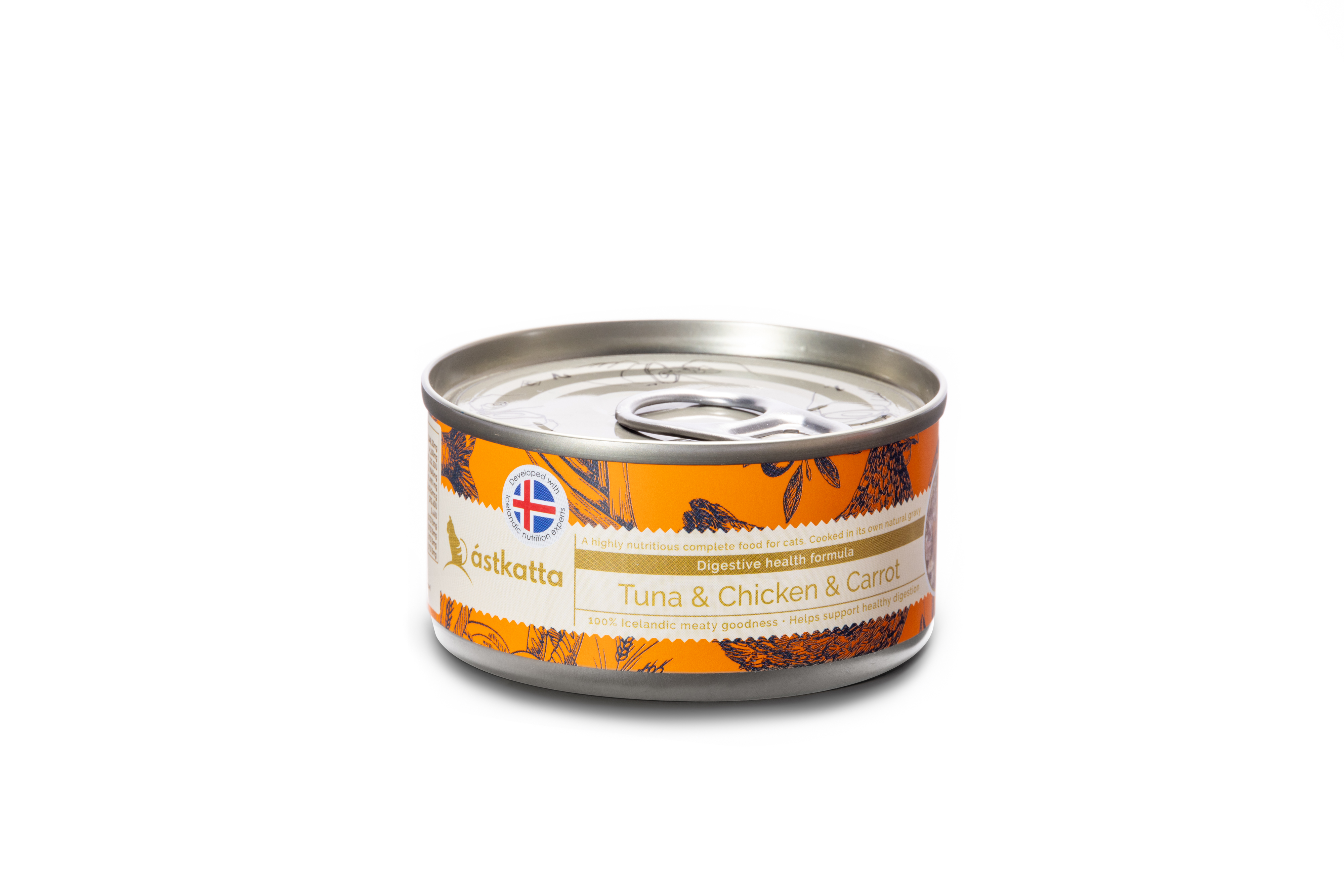 營養貓主食罐-白鰹吞拿魚+新鮮走地雞肉+紅蘿蔔 (腸道護理) (低磷, 低鎂) (80g)