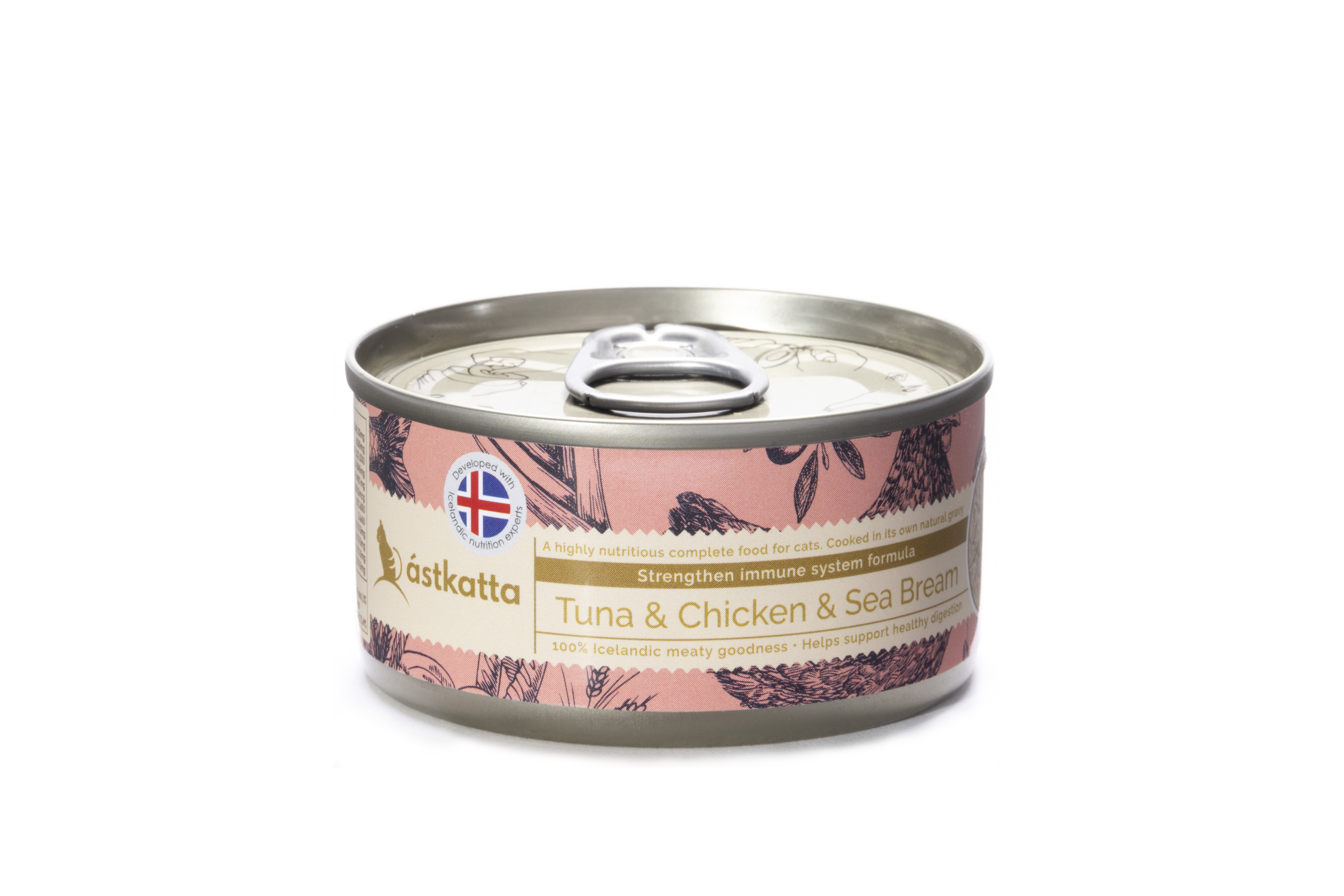 營養貓主食罐-白鰹吞拿魚+新鮮走地雞肉+海鯛魚 (強化免疫力) (低磷, 低鎂) (80g)