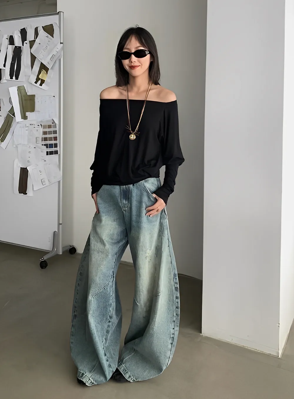 接骨 水洗 重磅 牛仔 長褲