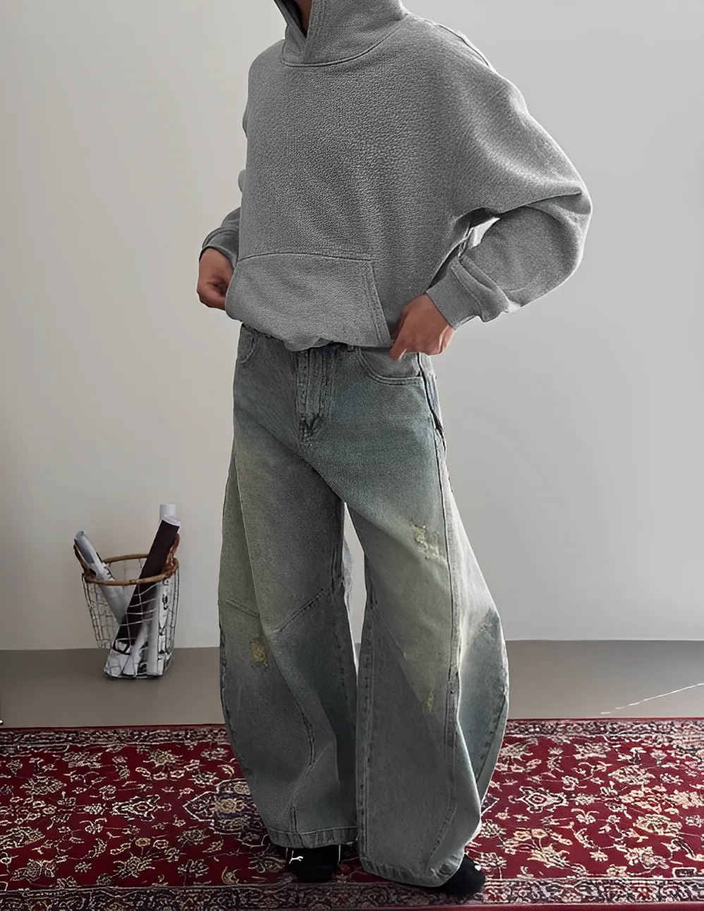 接骨 水洗 重磅 牛仔 長褲