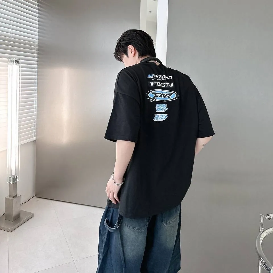 FROMWHAT 賽車風 斑駁 設計 短袖