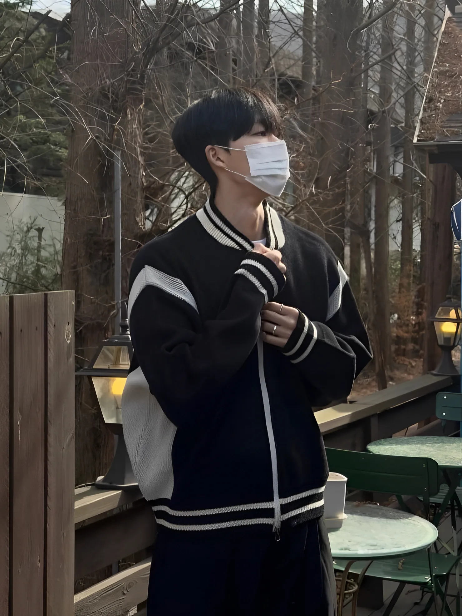 四季 拼接 針織 外套