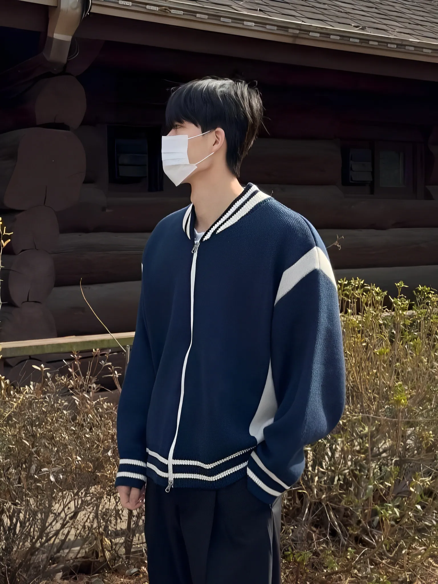 四季 拼接 針織 外套