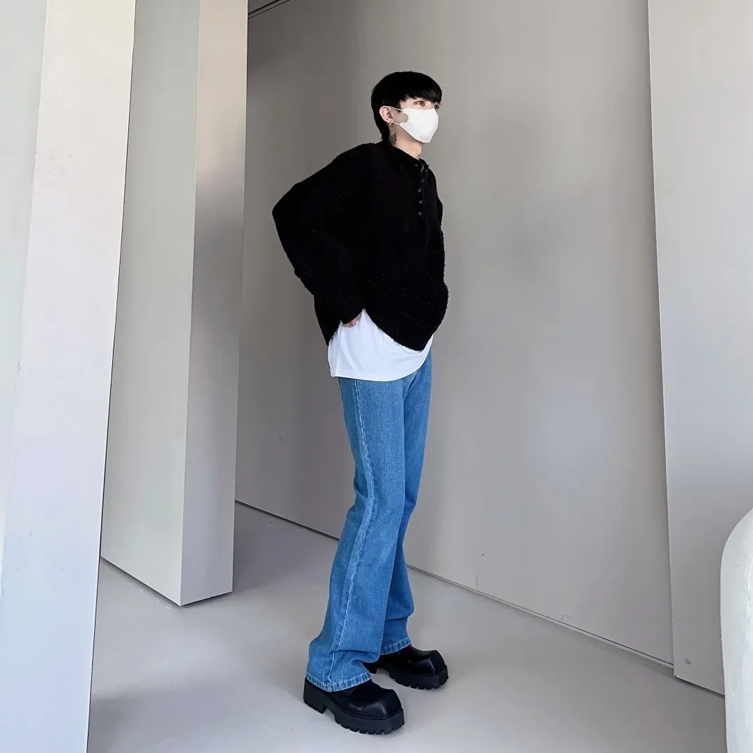 素面 微喇叭 闊腿 牛仔 長褲