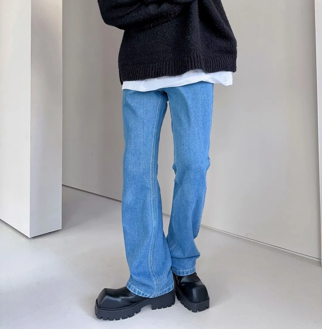 素面 微喇叭 闊腿 牛仔 長褲