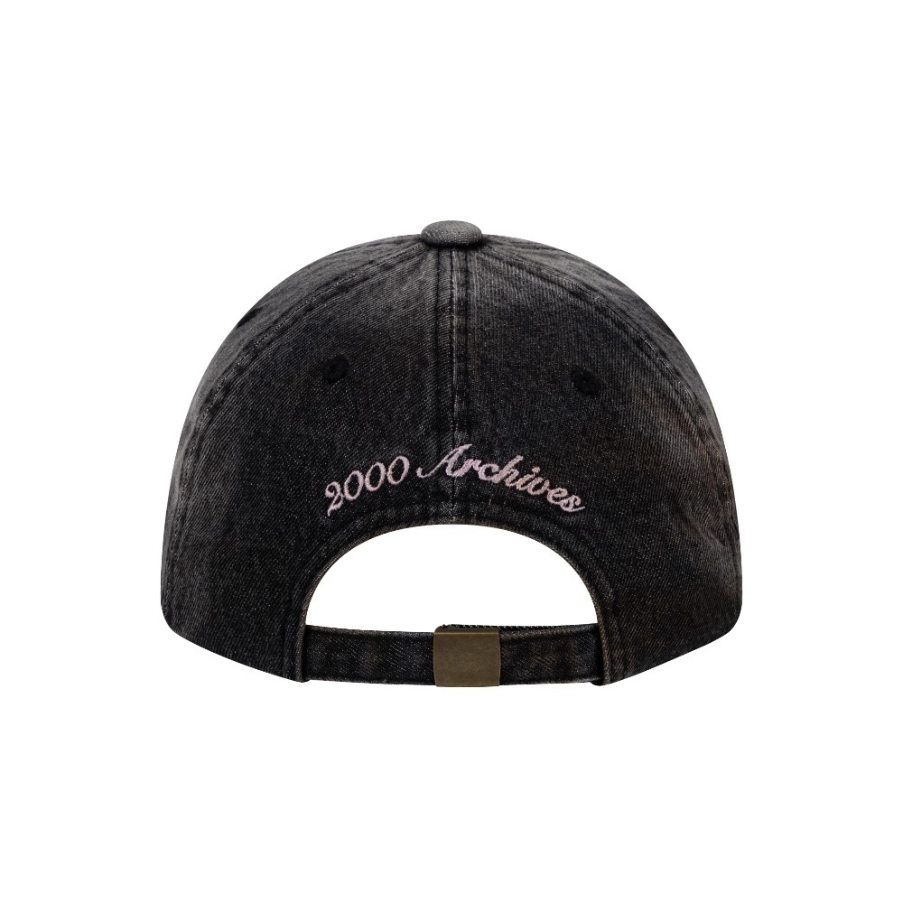 2000archives ADDICT CAP (BLACK DENIM) 字體 老帽
