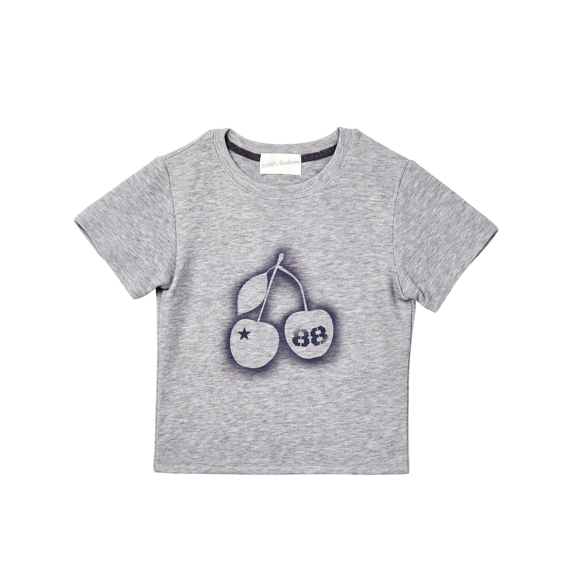 2000archives CHERRY TOAST T SHIRTS (GREY) 櫻桃 圖案 短袖