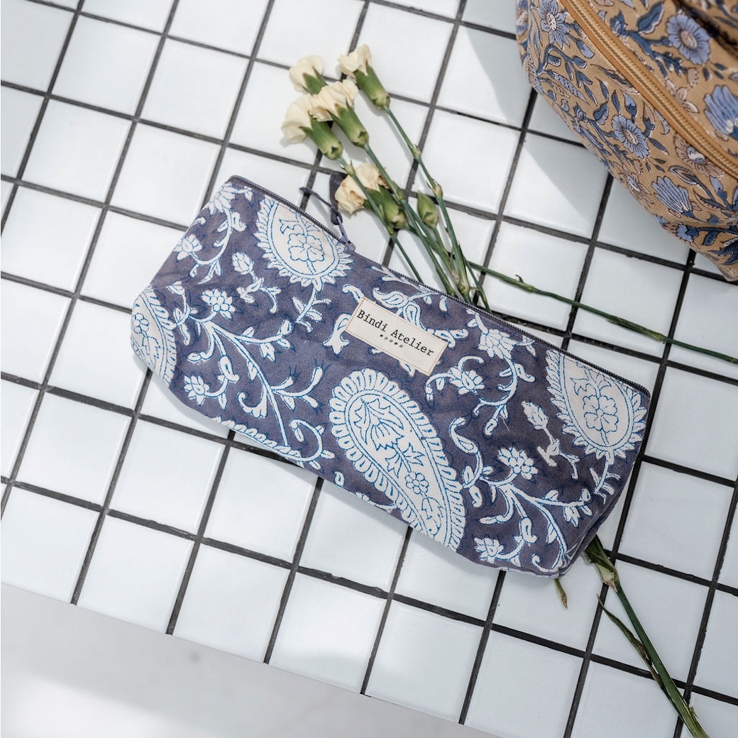 梅拉矢車菊藍｜筆袋