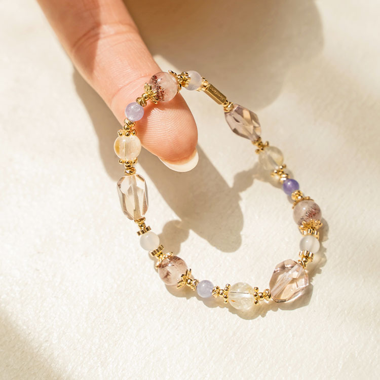 同時存在：紫黃晶｜金草莓｜丹泉石｜藍玉髓｜白幽靈