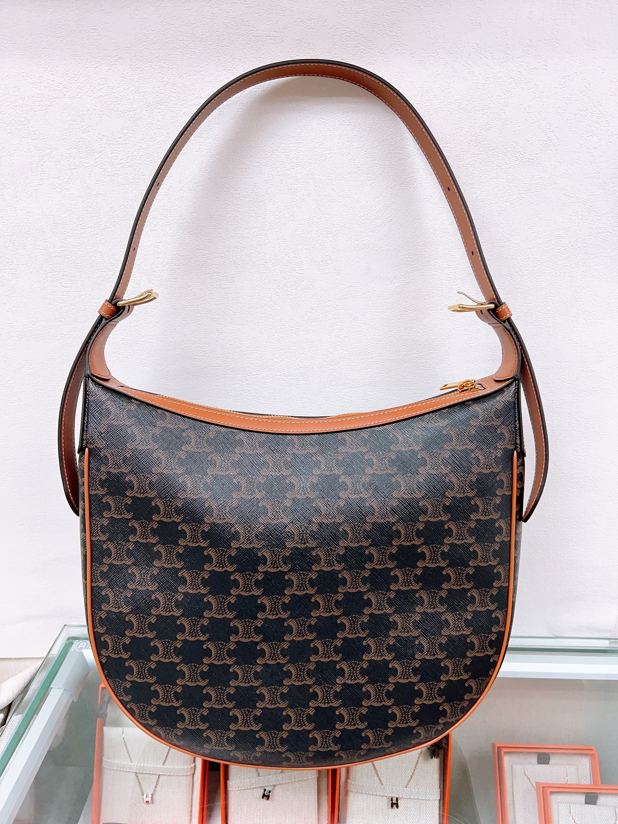 *Unused* Celine heloise hobo medium (brown monogram)
