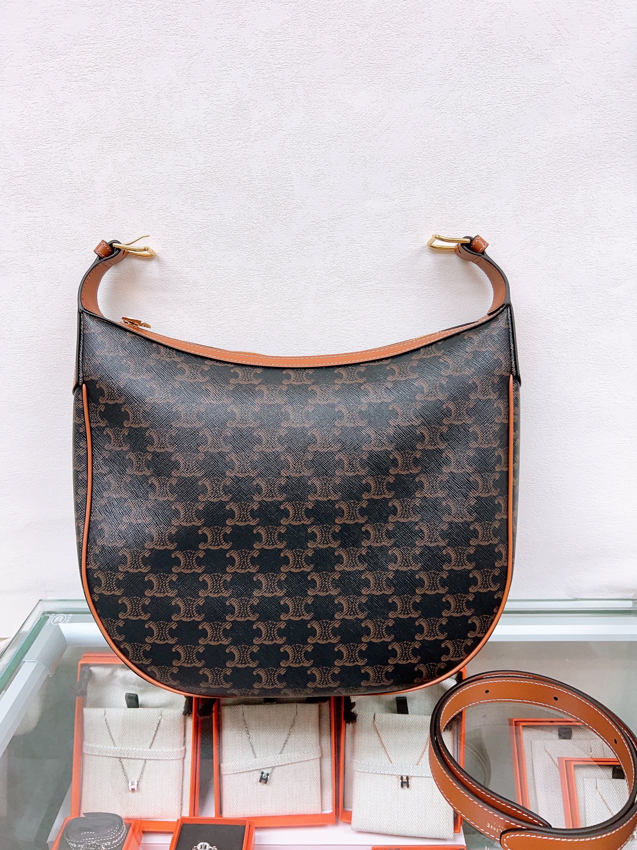 *Unused* Celine heloise hobo medium (brown monogram)