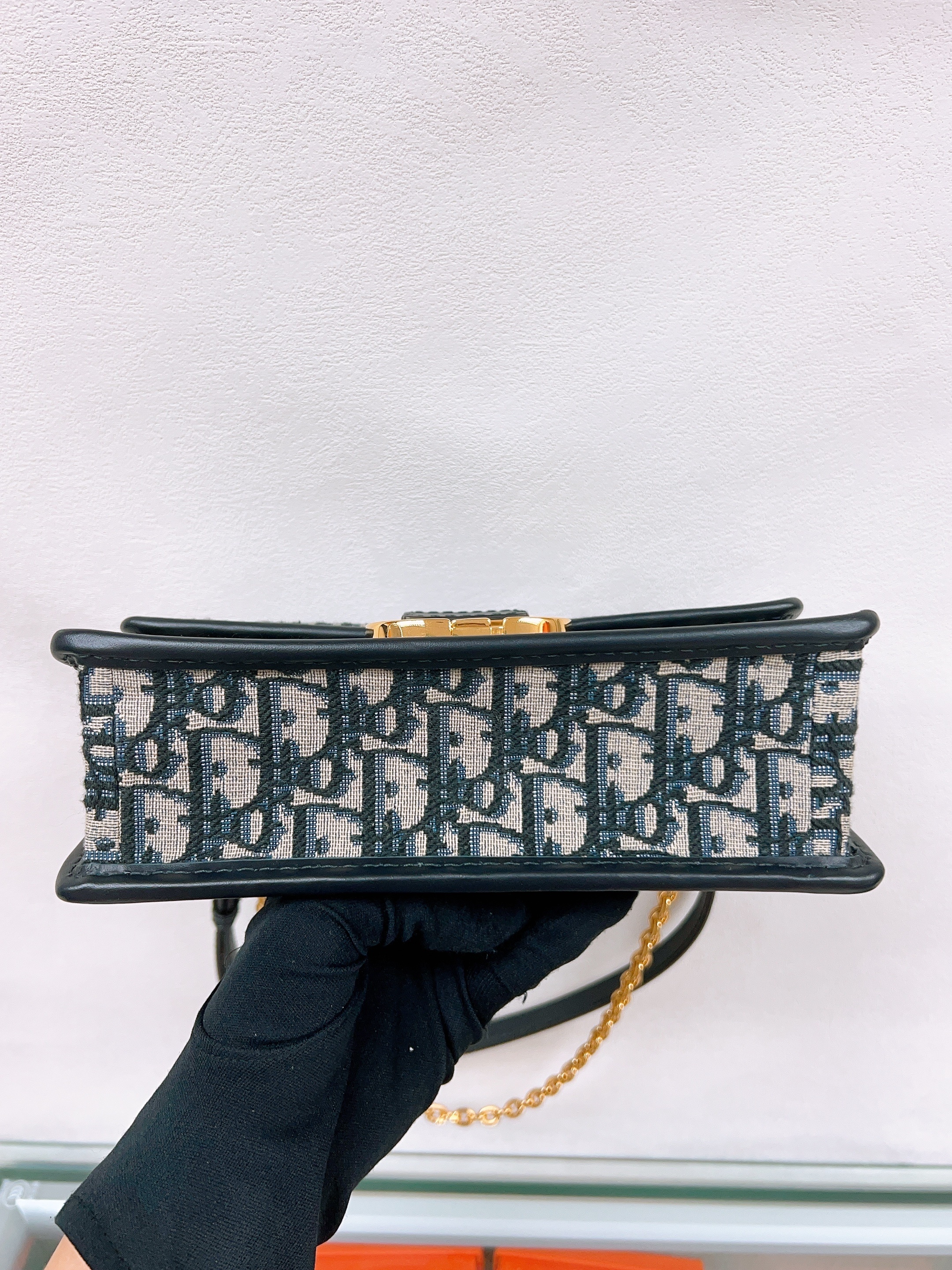 Dior 30 montaigne east west chain (blue oblique)