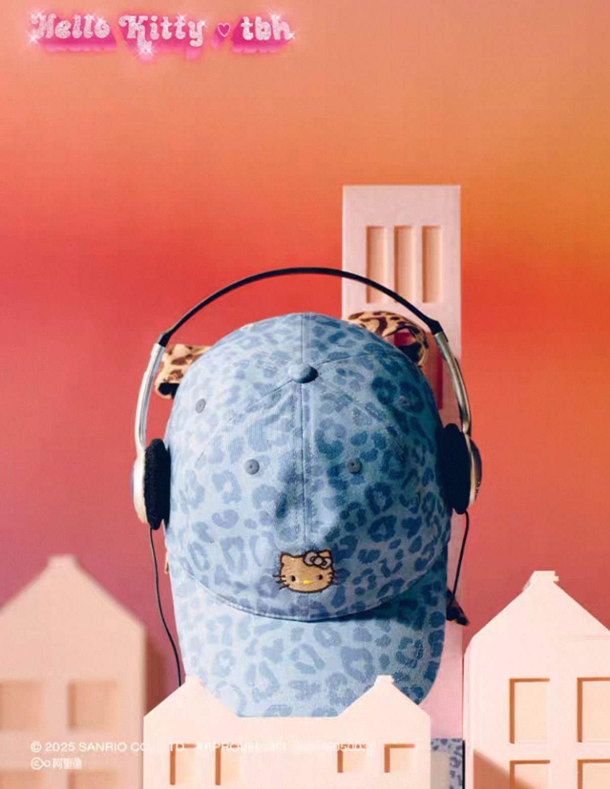 Hello Kitty x TBH 夏日黑皮系列 蝴蝶結綁帶 豹紋 棒球帽 鴨舌帽 凱蒂貓 宋雨琦代言/預購