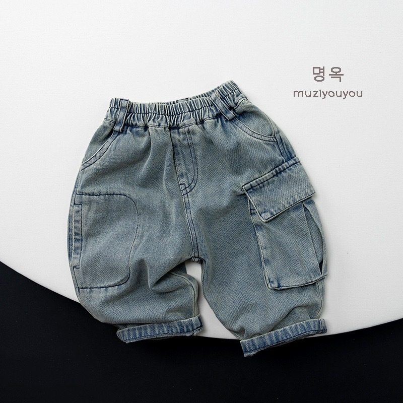 休閒牛仔口袋工裝褲 •.｡ ꔛ ＊薄款