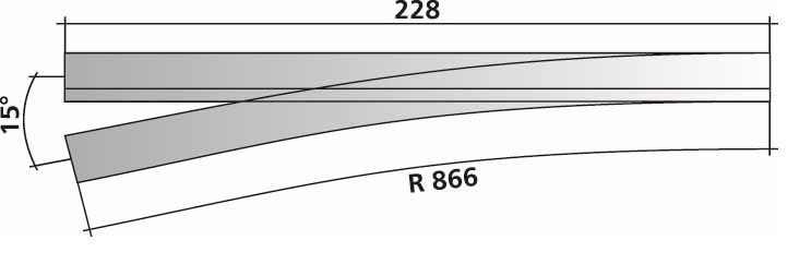 Tillig 85197 HO/HOm規 右岔(HO) 228mm