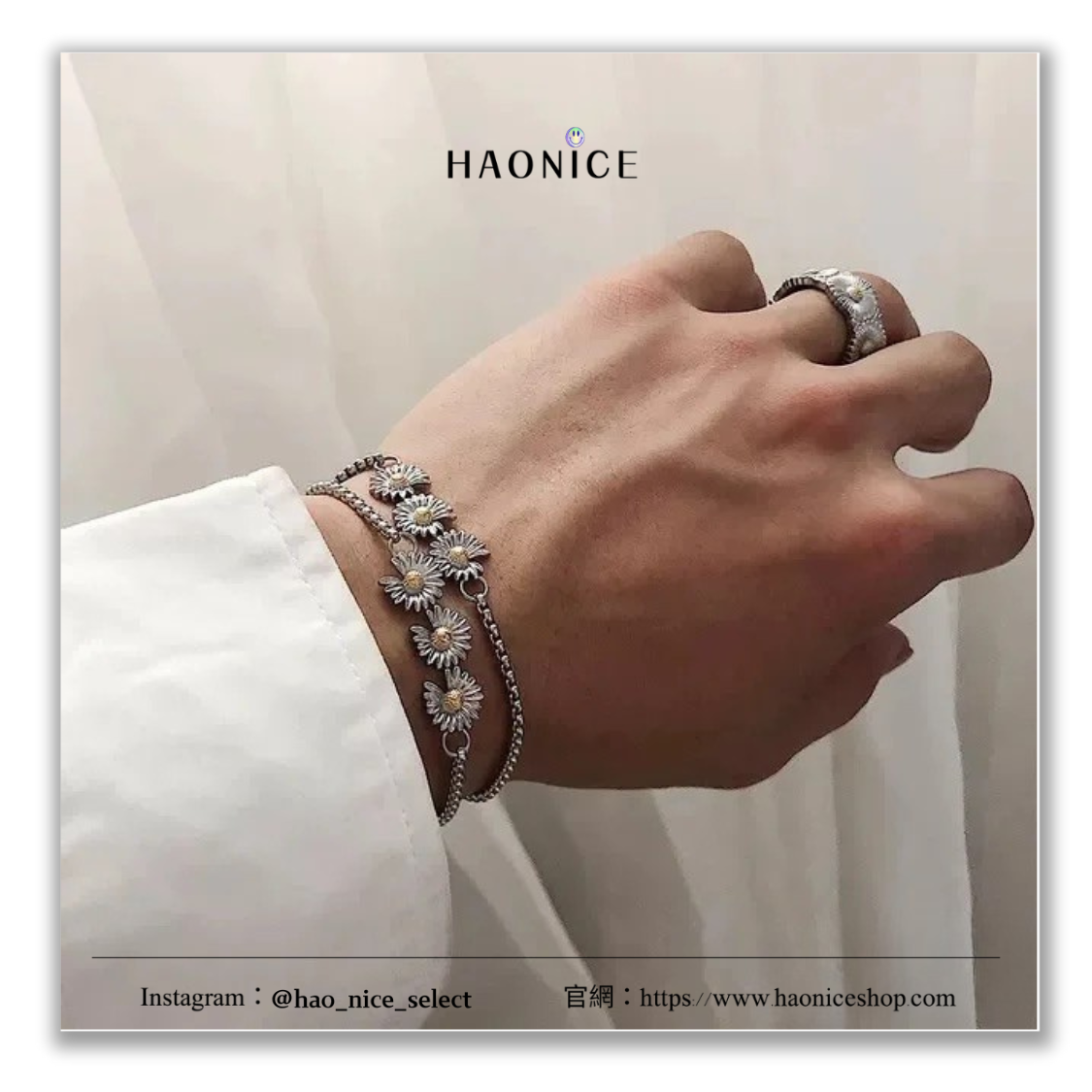【HAO NICE】100%韓國正品🇰🇷 PEACEMINUSONE權志龍GD周邊🔥經典純銀小雛菊🌼手鍊 手環