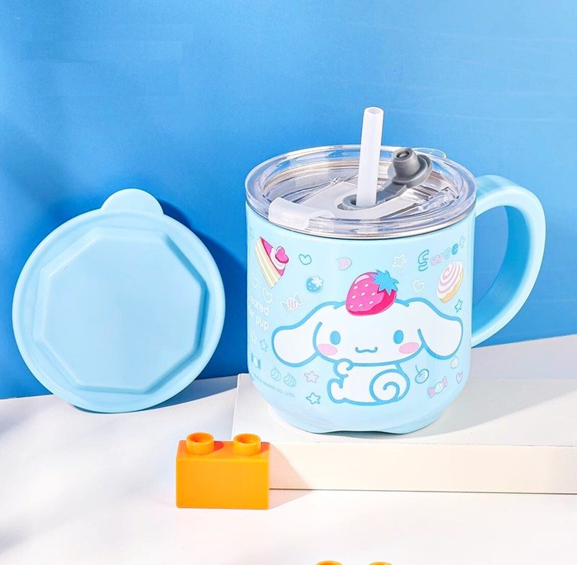 玉桂狗Sanrio | 不鏽鋼杯連蓋 (260ml) (吸管 | 直飲)