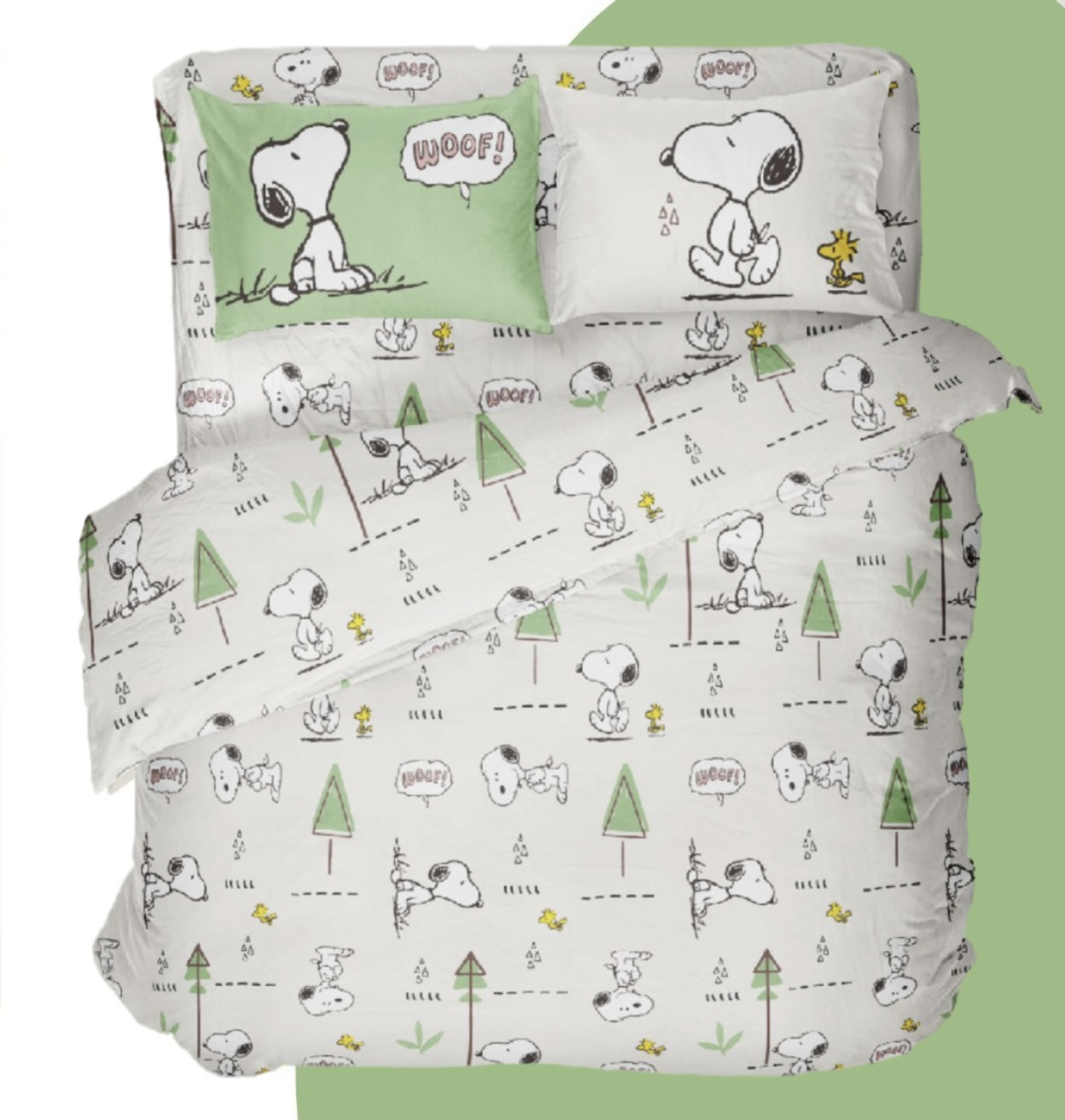 SNOOPY床包兩用被組 | 50支天絲 | SN508 森林泡泡