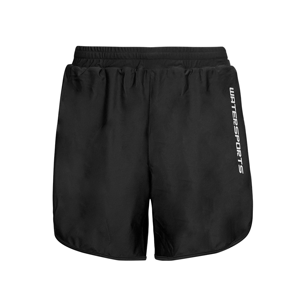 女士游泳沙灘短褲內襯中平腳泳褲 - 黑