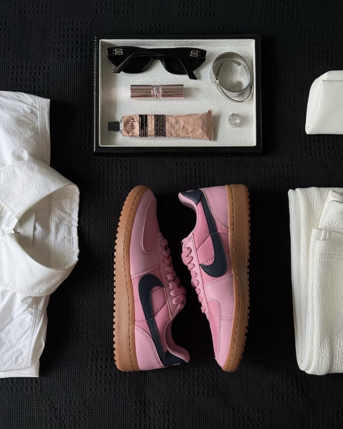 <拉莉莎同款>NIKE Field General 82 板鞋 皮革 復古底 粉黑