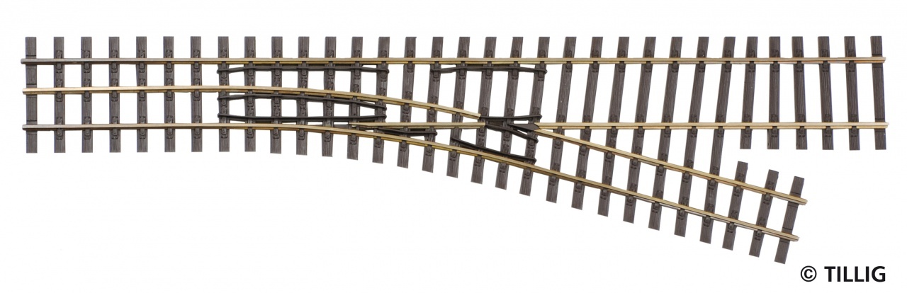 Tillig 85181 HO/HOe規 右窄軌道岔 228mm