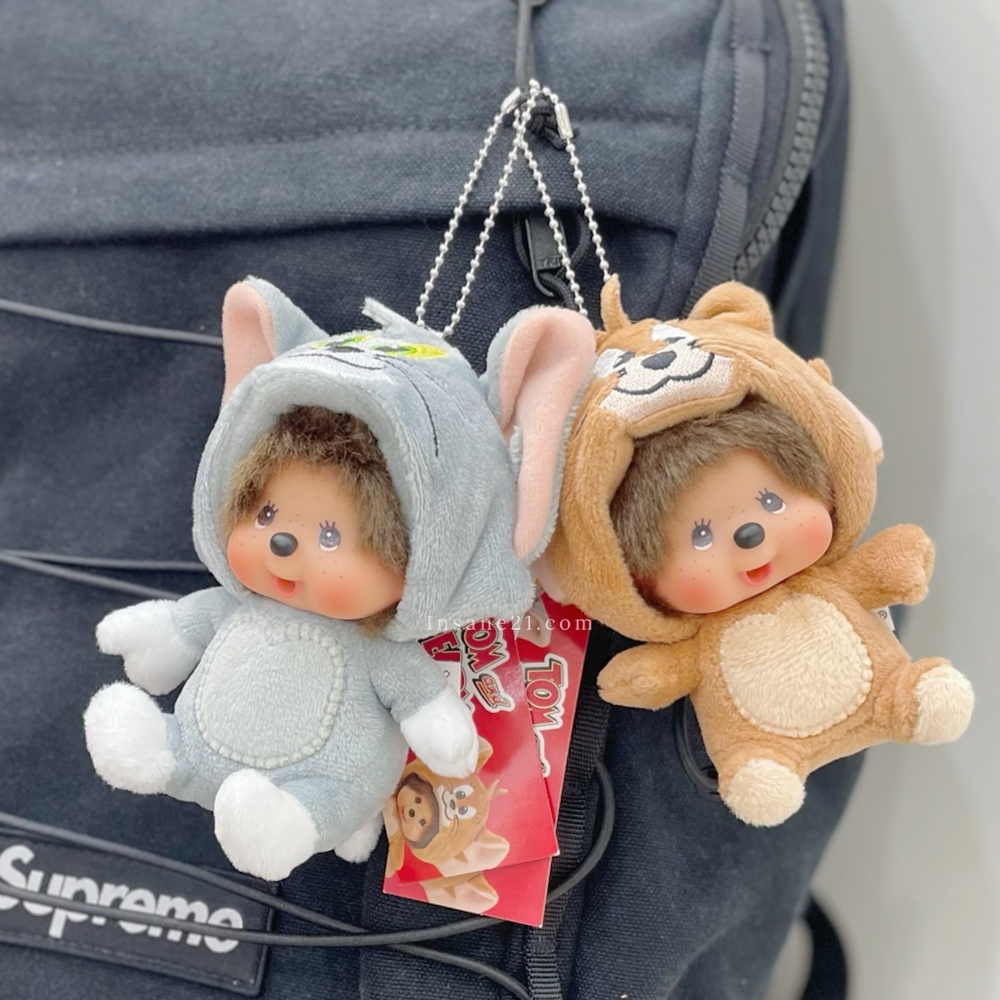 MONCHHICHI x TOM&JERRY 蒙奇奇 夢奇奇 大臉 裝扮 絨毛鑰匙圈