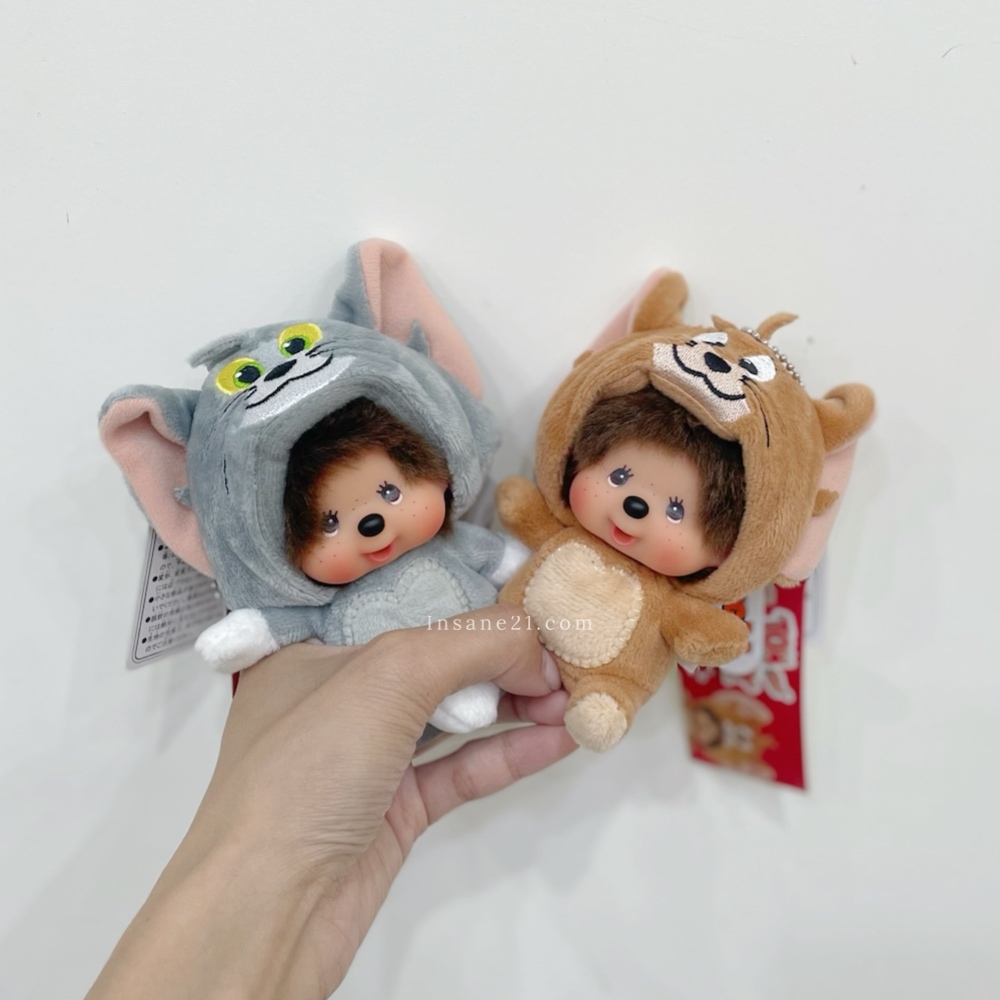 MONCHHICHI x TOM&JERRY 蒙奇奇 夢奇奇 大臉 裝扮 絨毛鑰匙圈