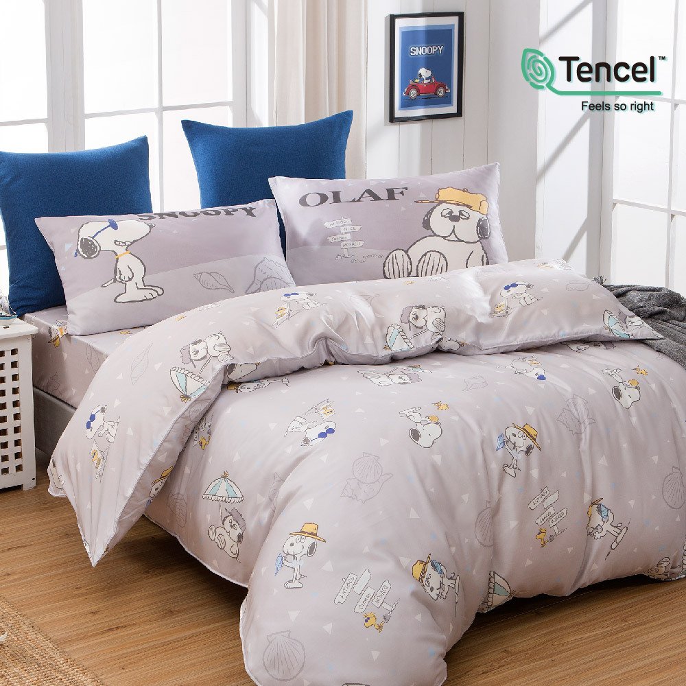 SNOOPY床包兩用被組 | 50支天絲 | SN506 沙灘派對