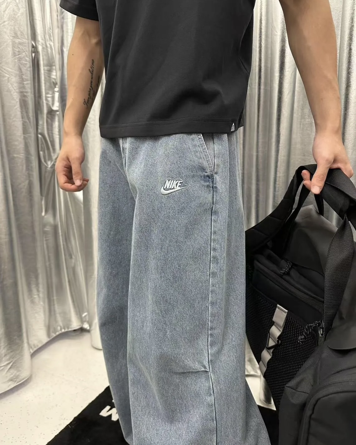 <國外限定>Nike Sportswear 牛仔 彎刀褲 寬褲