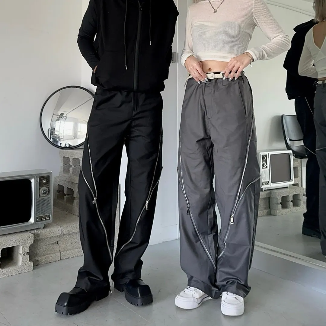 重工藝 高質感 拉鍊 造型 西裝 長褲