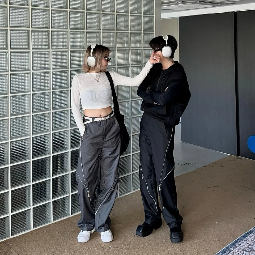 重工藝 高質感 拉鍊 造型 西裝 長褲