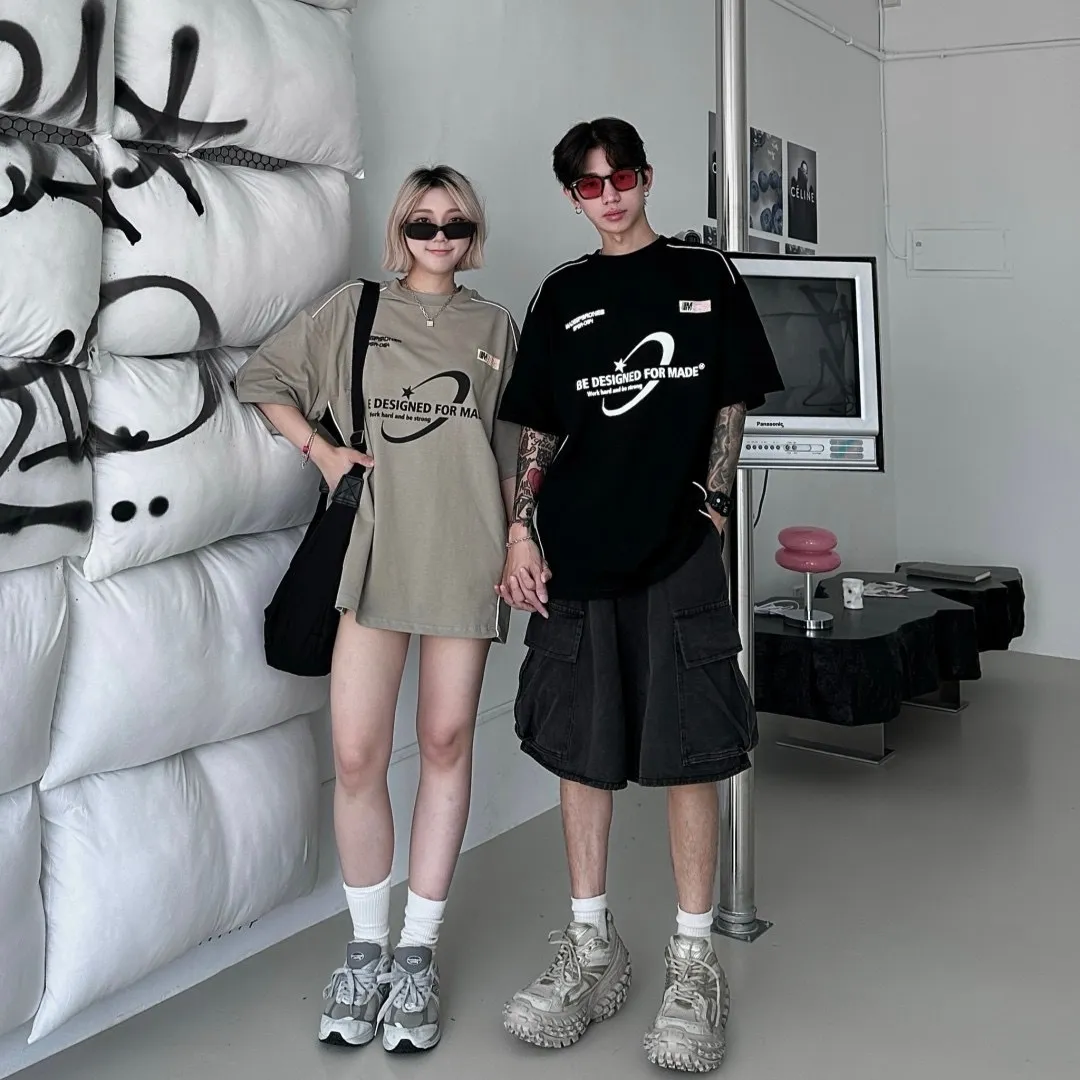 工藝 英文 發泡 拼接 短袖