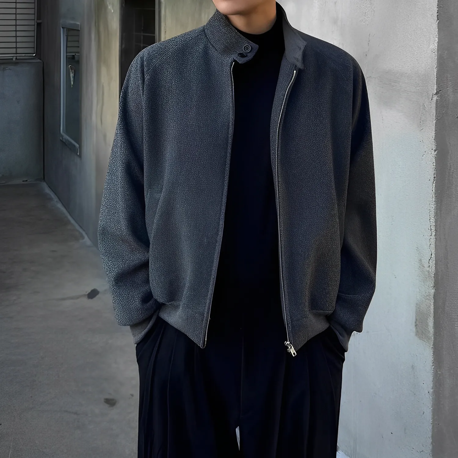 挺版 立領 高級 休閒 外套