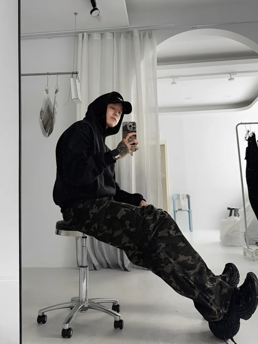 闊腿 迷彩 街頭 寬版 兩色 落地 長褲