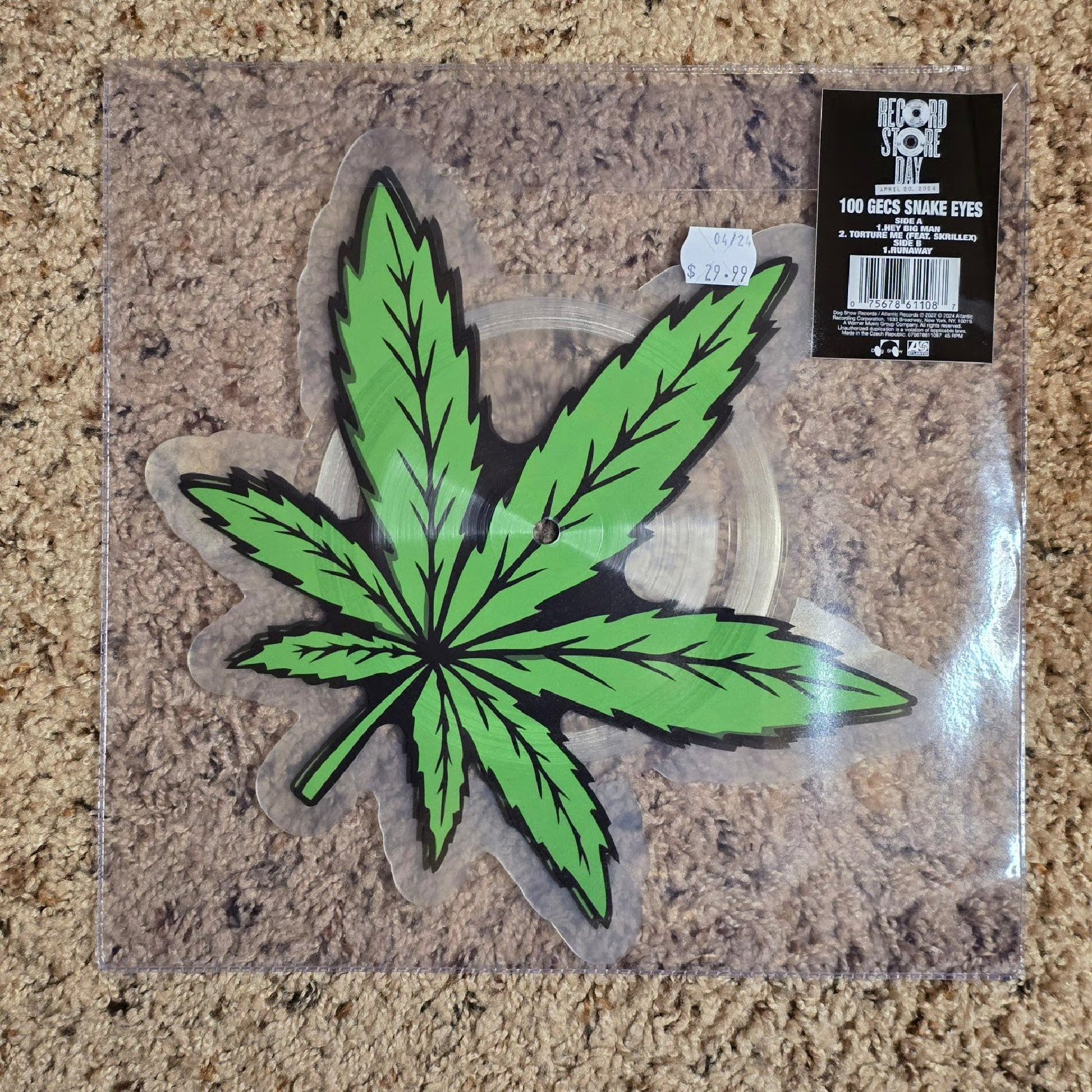 100 Gecs - Snake Eyes Weed Leaf 10'' Record Store Day RSD 2024 EP 黑膠唱片