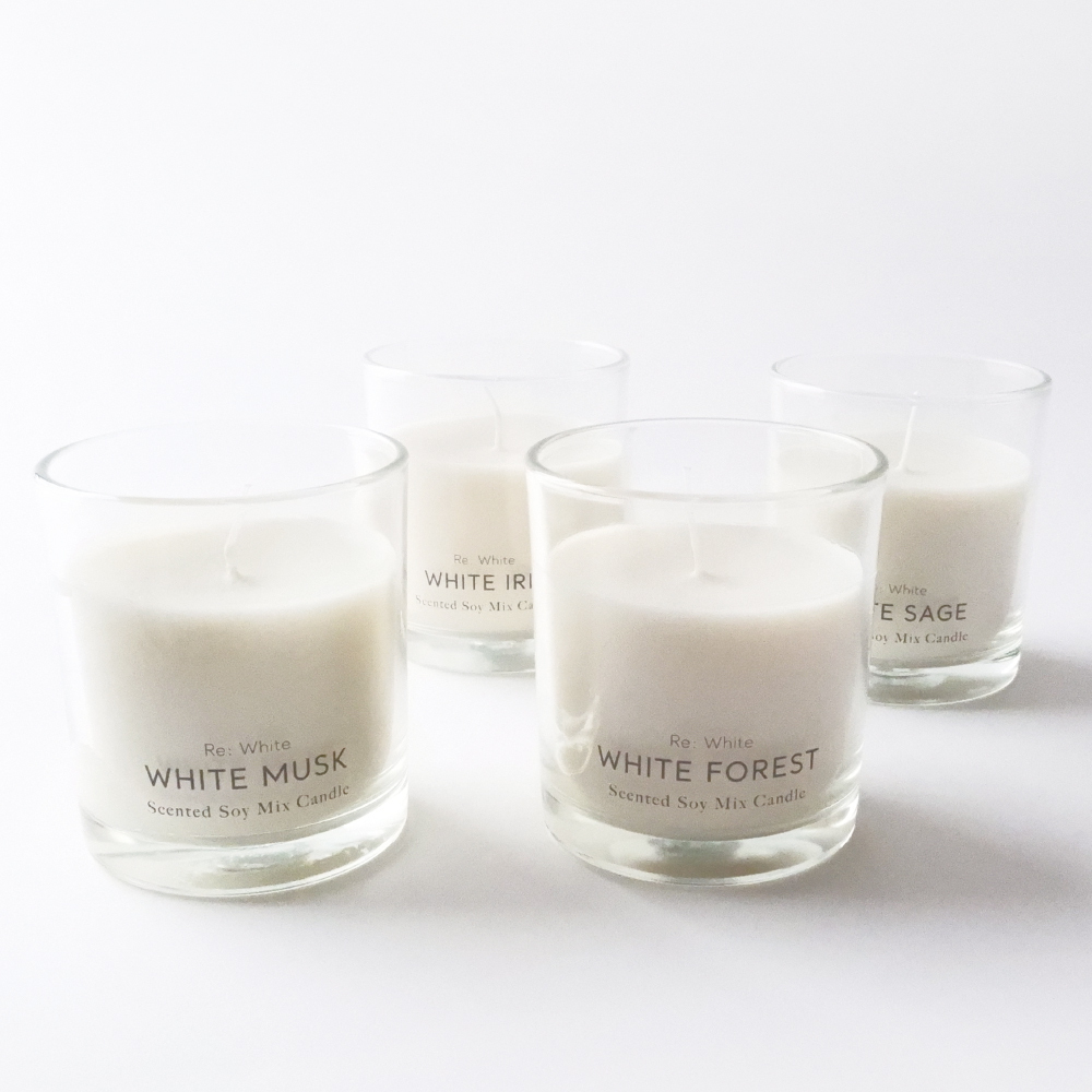 馥白時光 獨白薰香蠟燭160g(白鳶尾/白鼠尾草/白麝香/白森林)