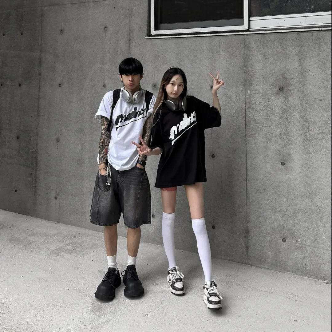 手染 手繪 街頭 英文 寬版 短袖