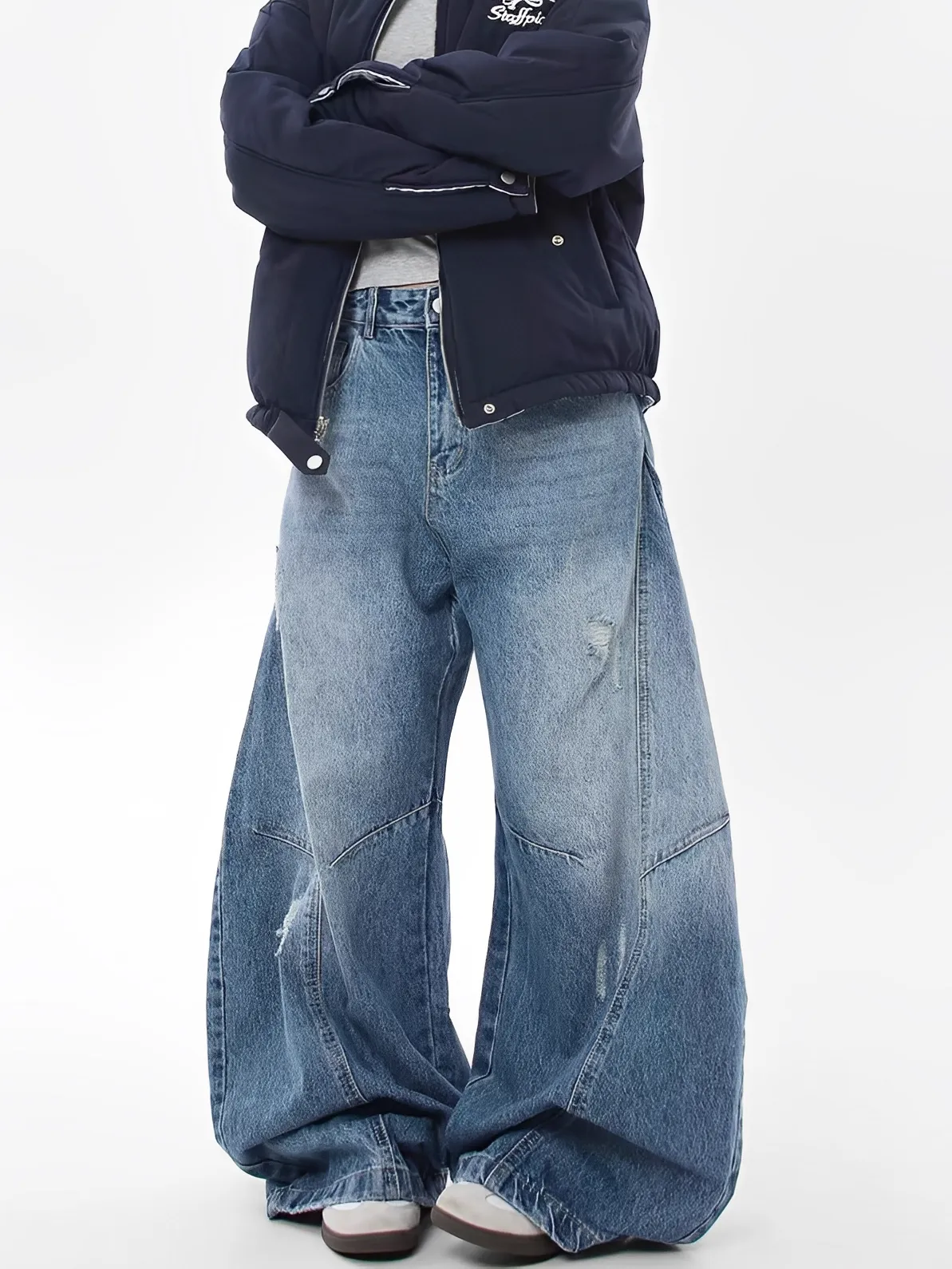 接骨 破壞 刷色 彎刀 牛仔 長褲