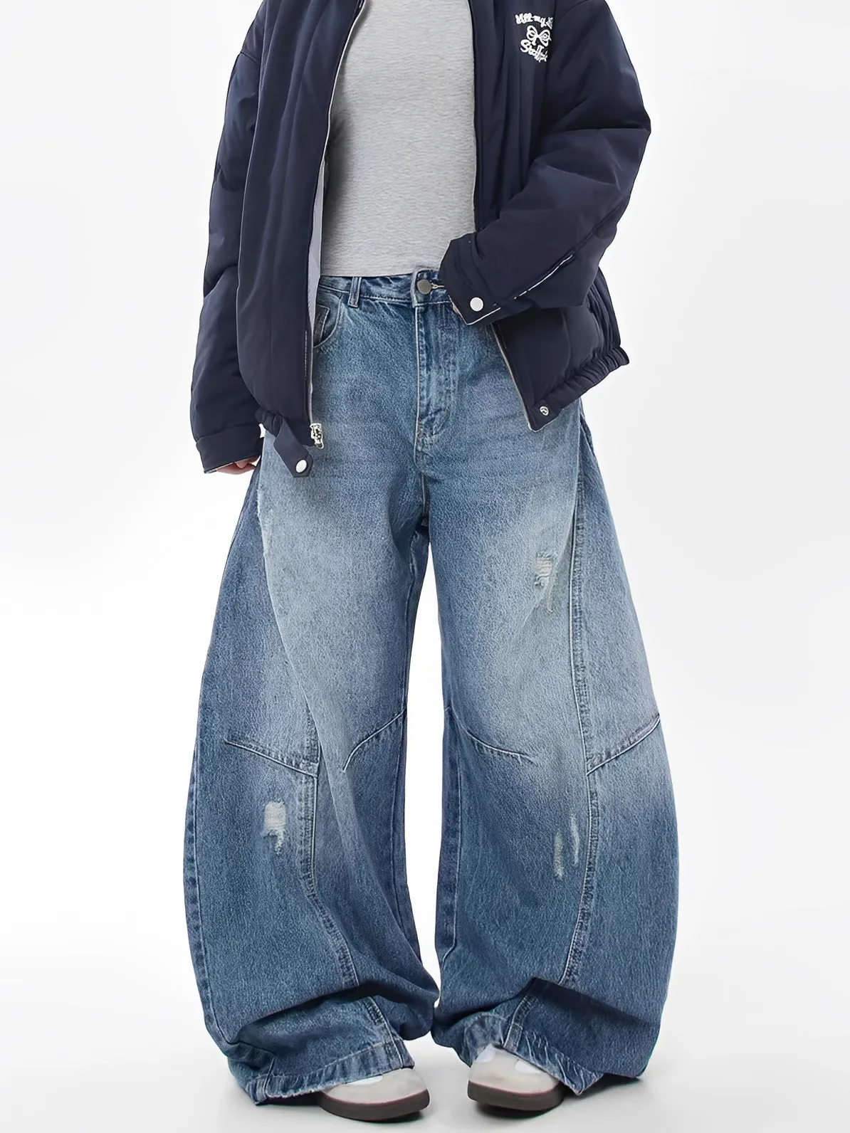 接骨 破壞 刷色 彎刀 牛仔 長褲