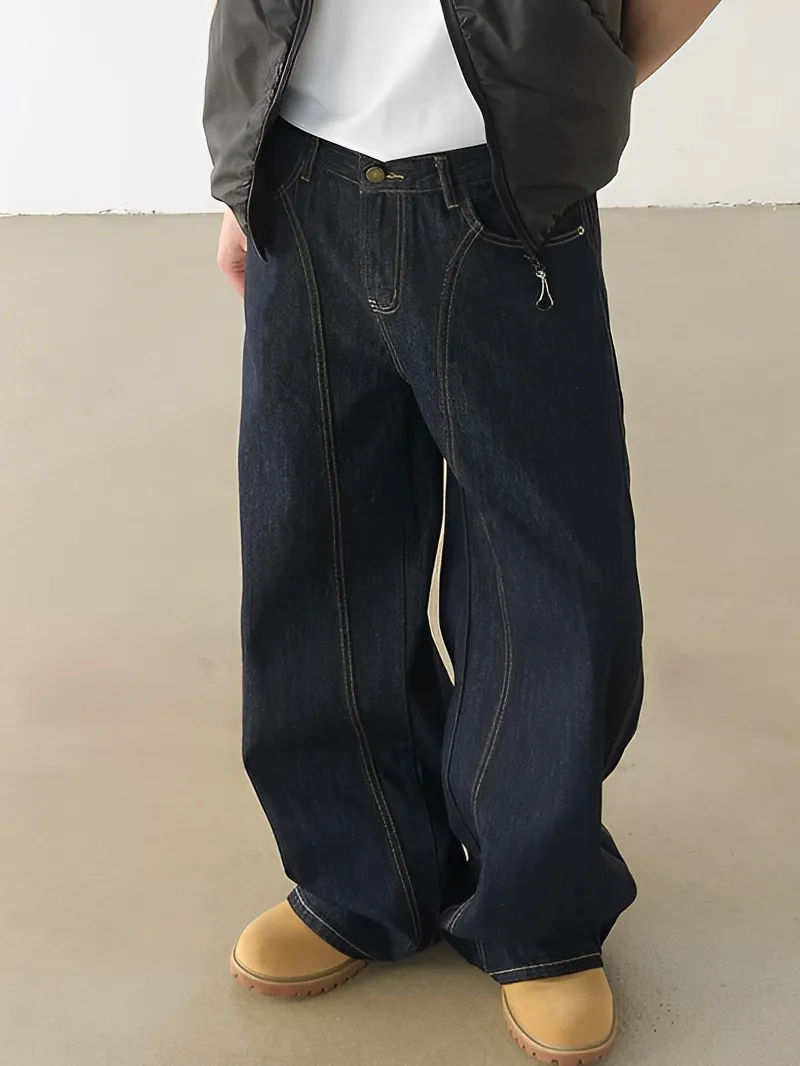 男女可穿 超挺版 微彎刀 單寧 牛仔 長褲