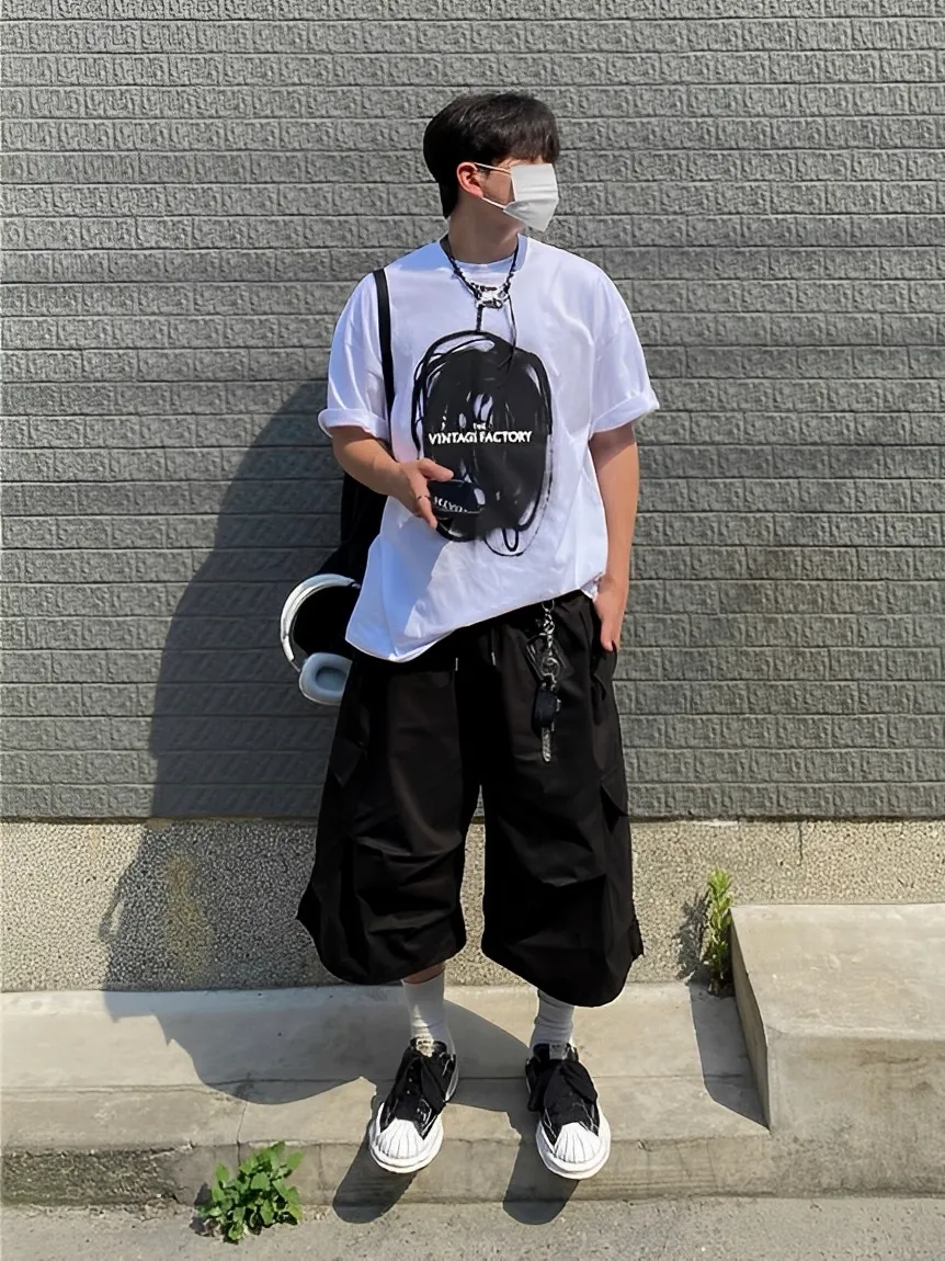 塗鴉 描繪 風格 英文 寬鬆 落肩 短袖